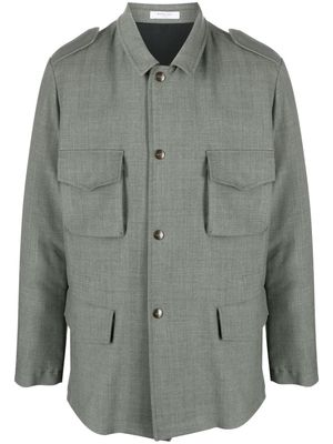 Boglioli buttoned-up wool shirt jacket - Grey