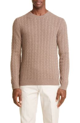 Boglioli Cable Stitch Virgin Wool Sweater in Brown