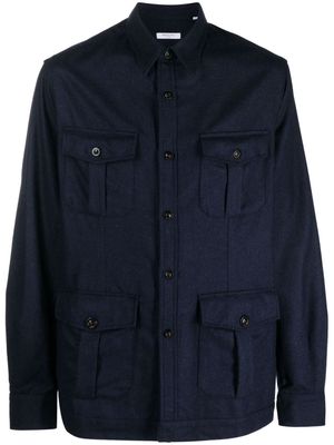 Boglioli cargo-pockets wool shirt - Blue
