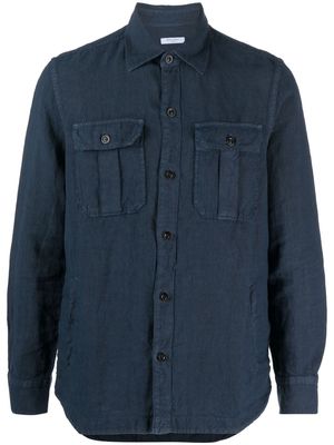 Boglioli chest-pockets linen shirt - Blue