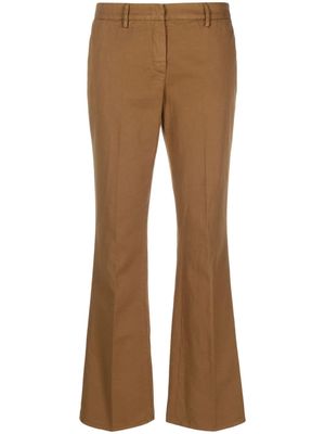 Boglioli cotton-linen blend bootcut trousers - Brown