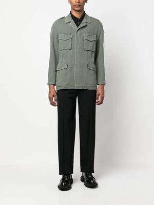 Boglioli cotton-linen shirt jacket - Green