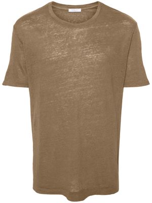 Boglioli crew-neck linen T-shirt - Brown