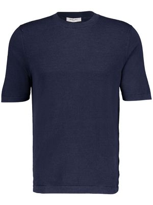 Boglioli crew-neck silk-cotton blend T-shirt - Blue
