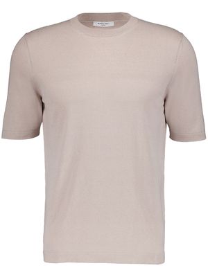 Boglioli crew-neck silk-cotton blend T-shirt - Neutrals
