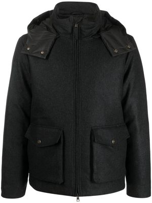 Boglioli detachable-hood virgin wool jacket - Black