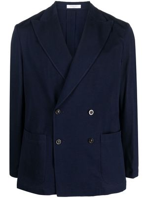 Boglioli double-breasted cotton blazer - 0790 BLUE
