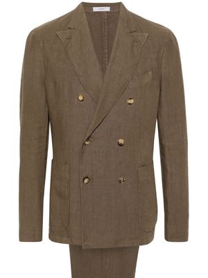 Boglioli double-breasted linen suit - Brown
