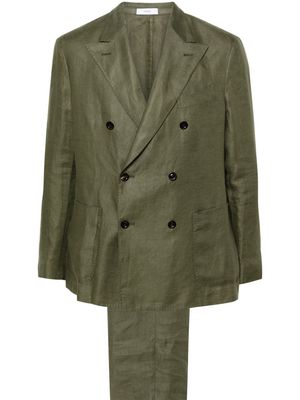Boglioli double-breasted linen suit - Green