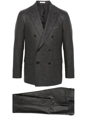 Boglioli double-breasted pinstriped wool suit - Grey