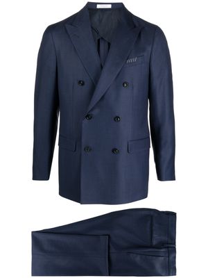 Boglioli double-breasted virgin-wool suit - 0001 BLUE