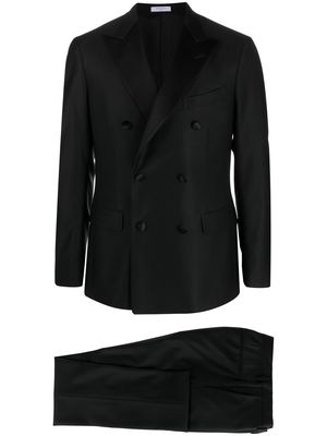 Boglioli double-breasted virgin wool suit - Black