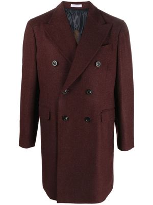 Boglioli double-breasted wool-blend coat - Red