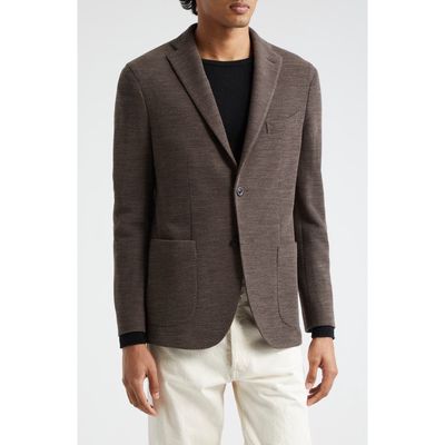 Boglioli K-Jacket Wool & Cotton Knit Sport Coat in Brown 