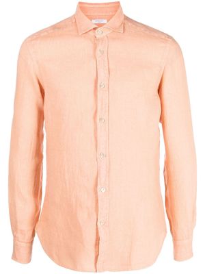 Boglioli linen button-up longsleeved shirt - Orange