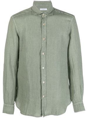 Boglioli linen long-sleeve shirt - Green
