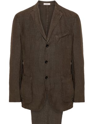 Boglioli linen single-breasted suit - Brown