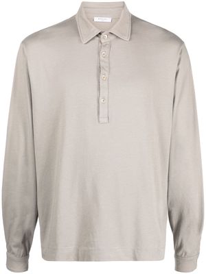Boglioli long-sleeve polo shirt - Grey