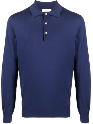 Boglioli longsleeved button-up cotton jumper - Blue