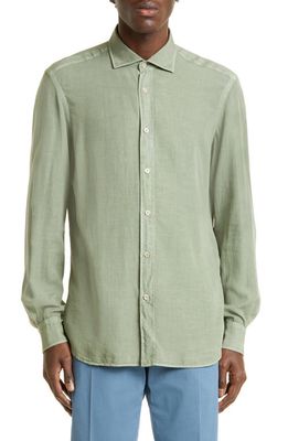 Boglioli Lyocell Button-Up Shirt in Dark Green
