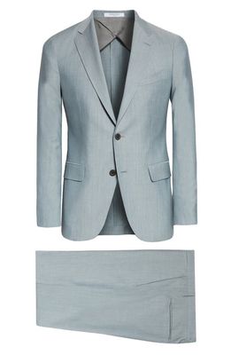Boglioli Milano Two-Piece Twill Suit in Light Grey
