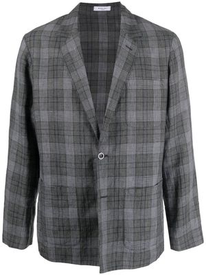 Boglioli plaid-check linen-wool blazer - Grey