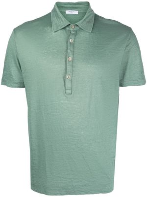Boglioli short-sleeve linen polo shirt - Green
