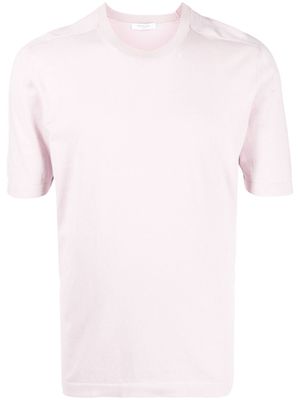 Boglioli shortsleeved crew neck cotton-silk T-shirt - Pink