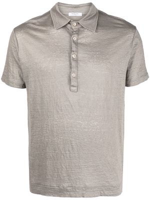 Boglioli shortsleeved linen polo shirt - Grey