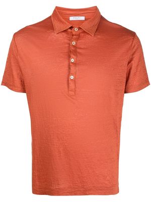 Boglioli shortsleeved linen polo shirt - Orange