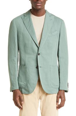 Boglioli Soft K Cotton & Linen Sport Coat in Dark Green