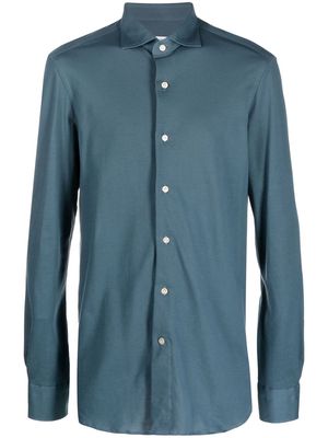 Boglioli spread-collar cotton shirt - Blue