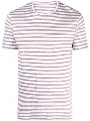 Boglioli striped linen T-shirt - Brown