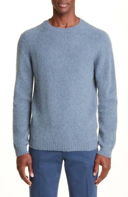 Boglioli Virgin Wool & Cotton Sweater in Med Blue