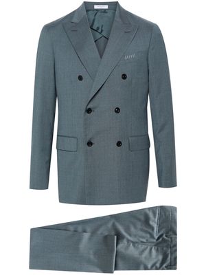 Boglioli wool double-breasted suit - Blue