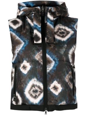 BOGNER abstract-pattern hooded gilet - Multicolour