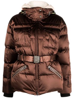 BOGNER Adele hooded belted ski jacket - Brown