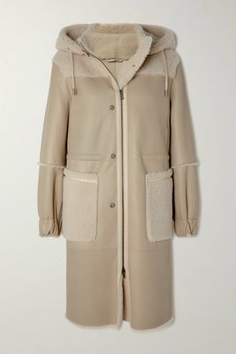 Bogner - Claire-l Hooded Paneled Shearling Coat - Neutrals