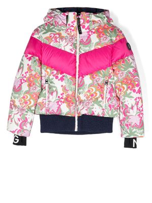 Bogner Kids graphic-print hooded puffer jacket - Pink