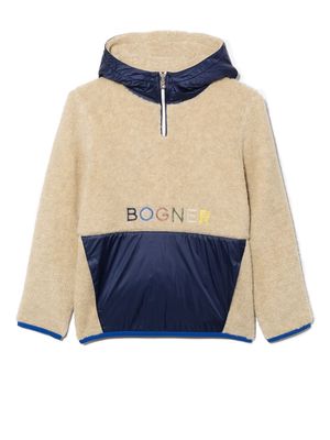 Bogner Kids shearling half-zip sweatshirt - Neutrals
