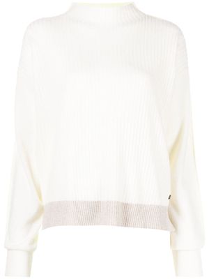 BOGNER two-tone ribbed wool jumper - White
