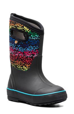 Bogs Kids' Classic Rainbow Waterproof Insulated Boot in Black Multi