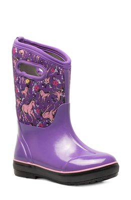 Bogs Kids' Classic Unicorn Awesome Waterproof Insulated Boot in Violet Multi