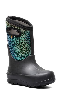 Bogs Kids' Neo-Classic Rainbow Leopard Insulated Waterproof Winter Boot in Black Multi
