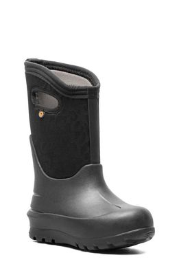 Bogs Kids' Neo Classic Tonal Leopard Waterproof Winter Boot in Black