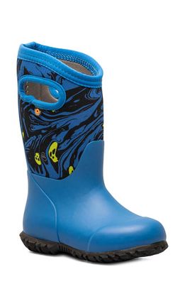 Bogs Kids' York Spooky Waterproof Rain Boot in Blue Multi