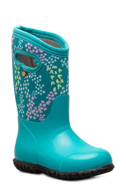 Bogs Kids' York Star Heart Waterproof Rain Boot in Turquoise Multi