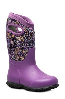Bogs Kids' York Wild Garden Waterproof Rain Boot in Purple Multi