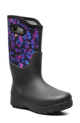 Bogs Neo Classic Petals Waterproof Insulated Rain Boot in Black Multi