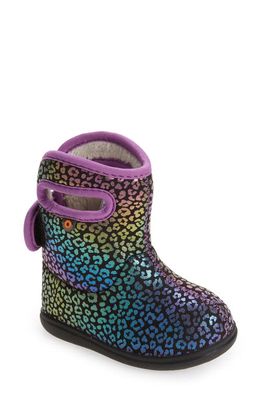 Bogs Rainbow Leopard Waterproof Insulated Boot in Black/Plum
